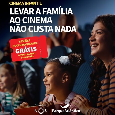 Sessões de Cinema Infantil Gratuitas no Parque Atlântico
